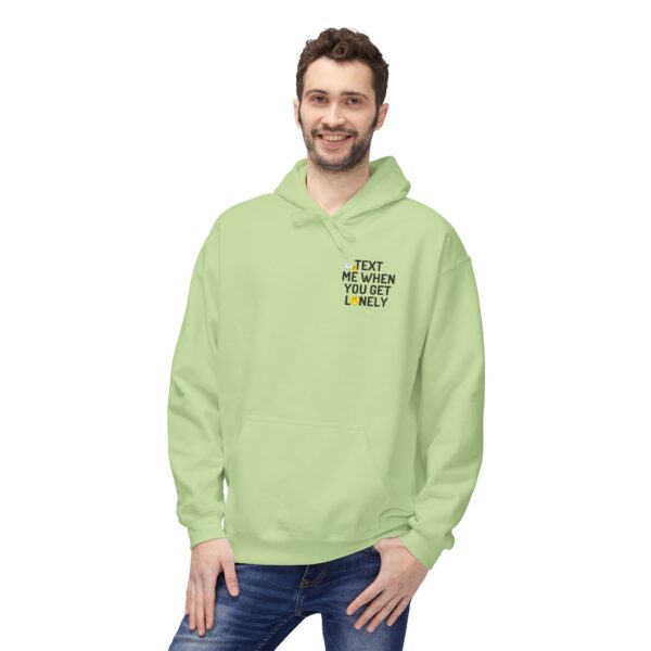 "Text Me When You Get Lonely" Hoodie – Front & Back Print, Unisex - Image 5