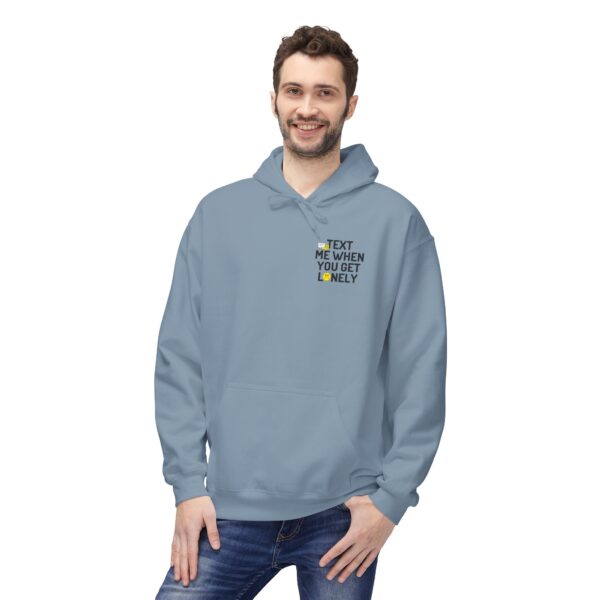 "Text Me When You Get Lonely" Hoodie – Front & Back Print, Unisex - Image 11
