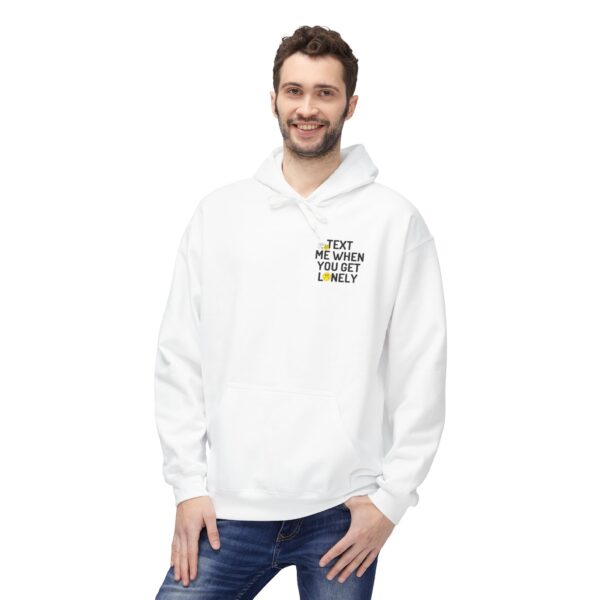 "Text Me When You Get Lonely" Hoodie – Front & Back Print, Unisex - Image 2